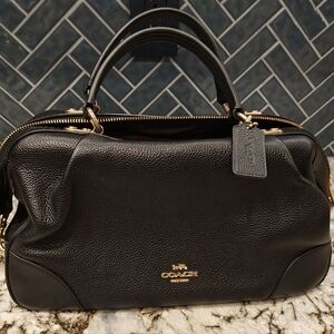 Coach Lane Black Leather Satchel